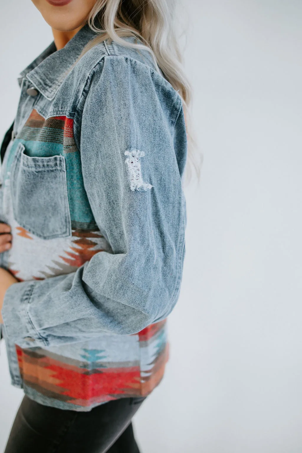 Wild Western Contrast Denim Jacket