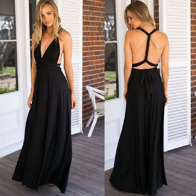 Women Multiway way wrap long maxi dress