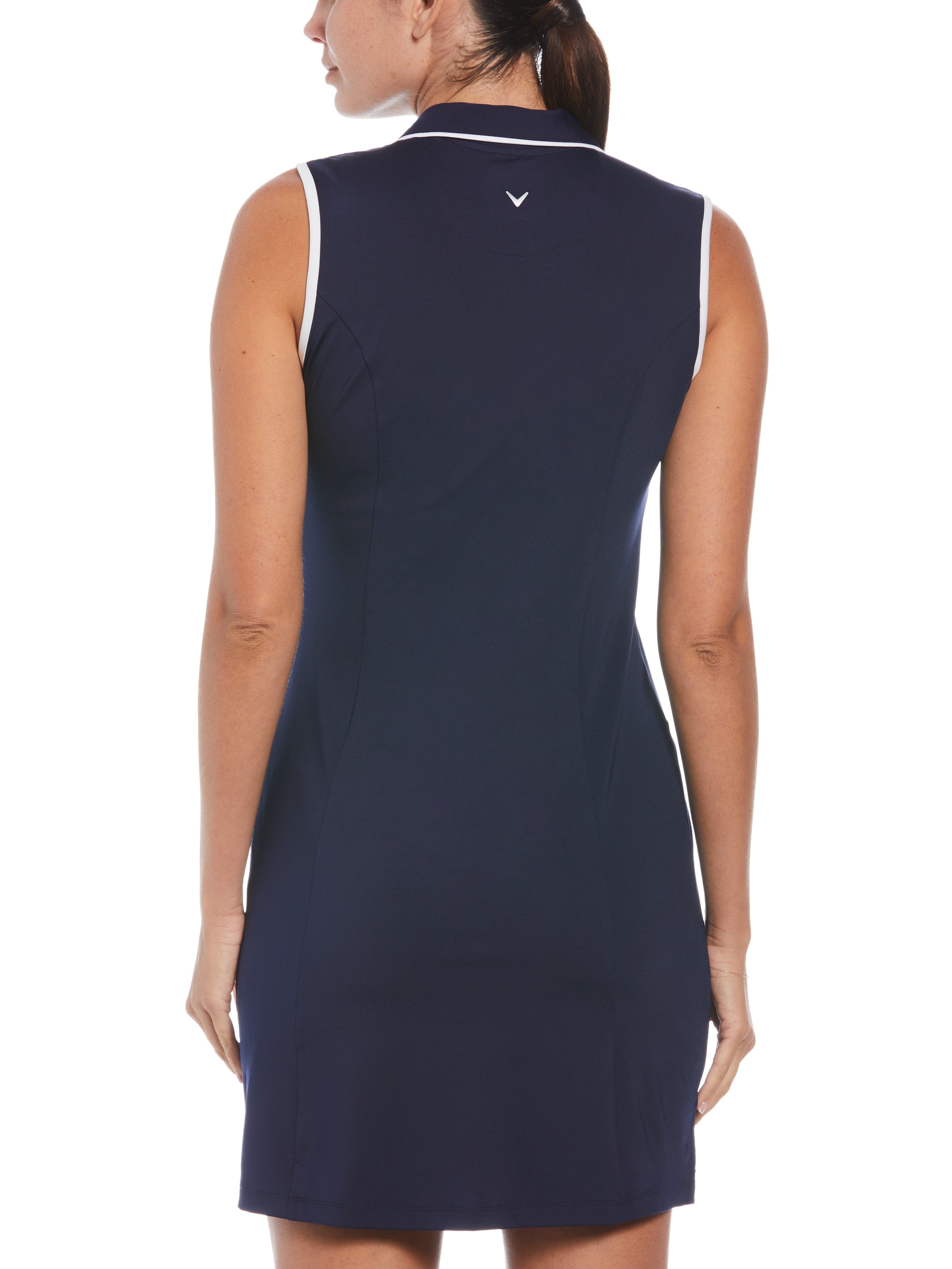 Womens Solid Golf Dress with Snap Placket