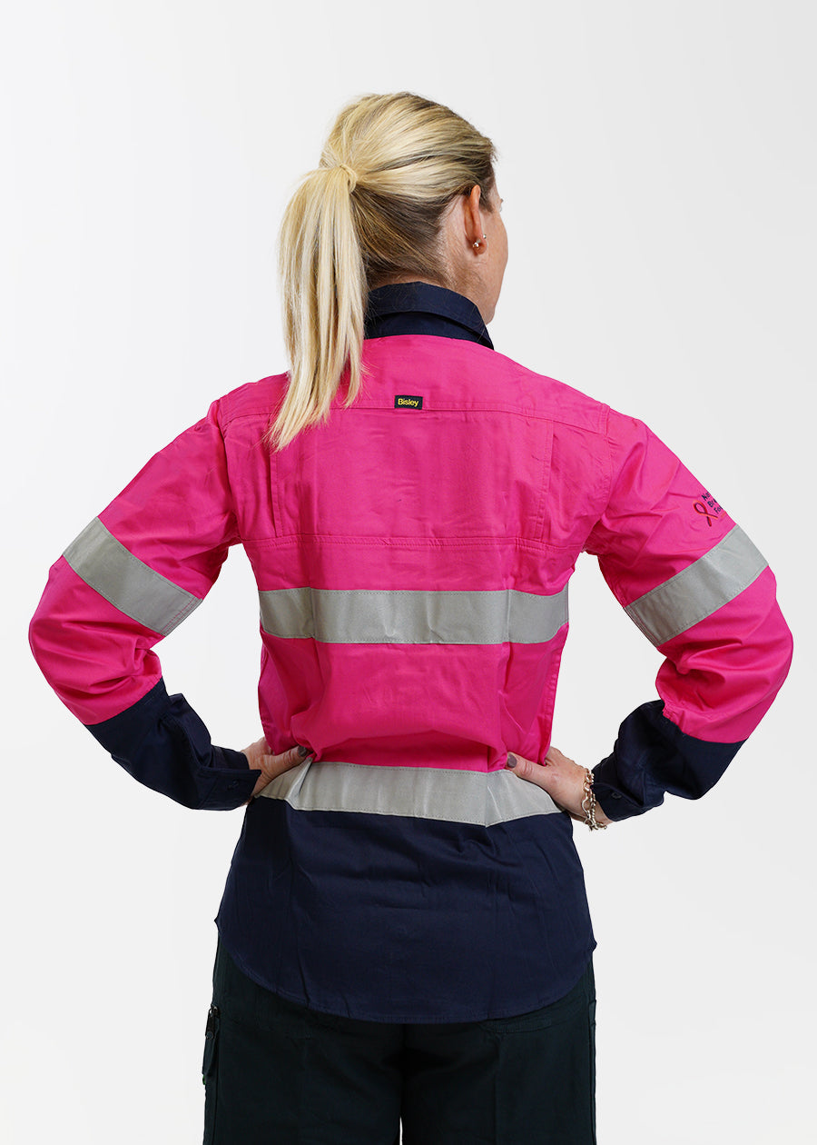 Womens taped hi vis lightweight long sleeve shirt