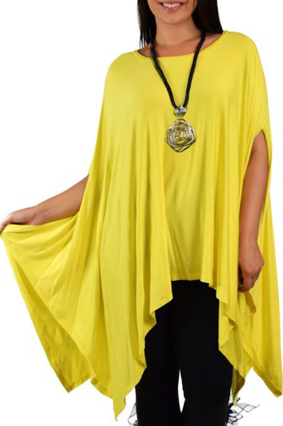 Yellow Light Weight Poncho One Size Top