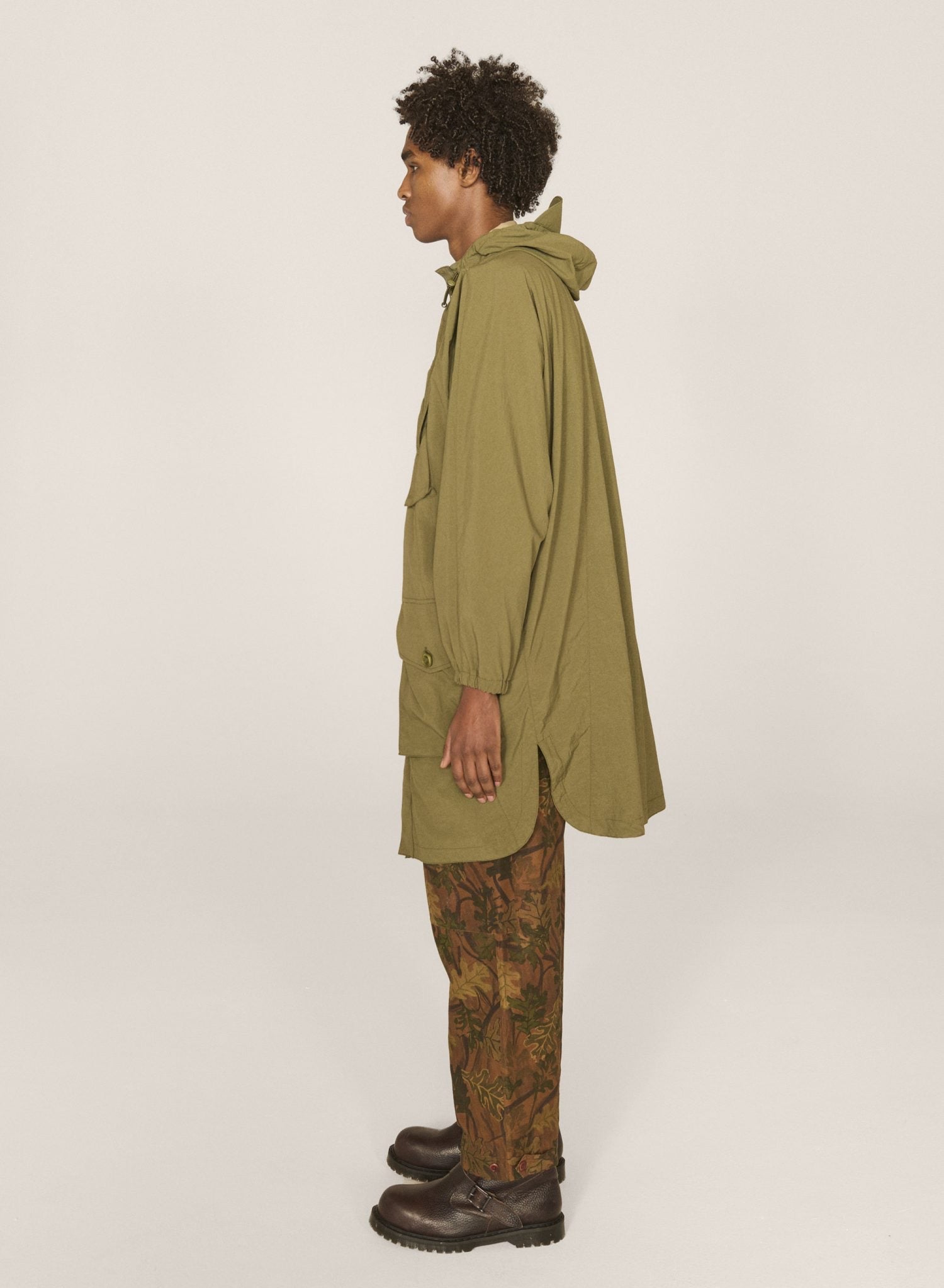 YMC Pala Poncho Hooded Coat olive