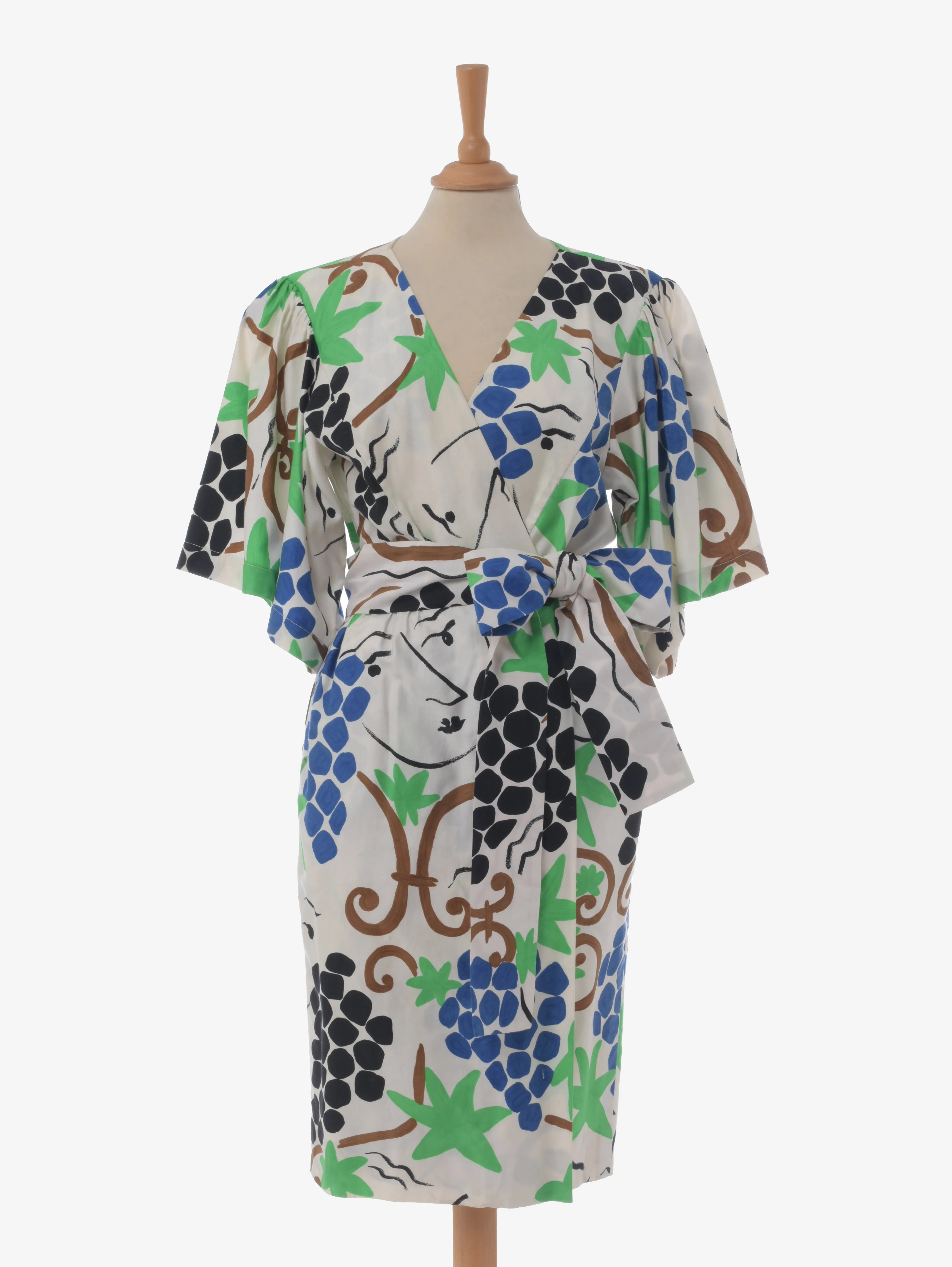 Yves Saint Laurent Patterned Wrap Dress - 80s