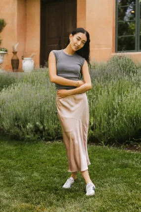 Zada Midi Skirt in Blush